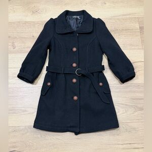 Zara Black Trench Coat with Brown Accents